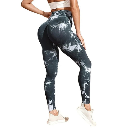 Leggings Women Fitness Yoga Pants Seamless Scrunch Butt Sportswear High Waist Workout Tights Push Up Tie dye Yoga Leggings