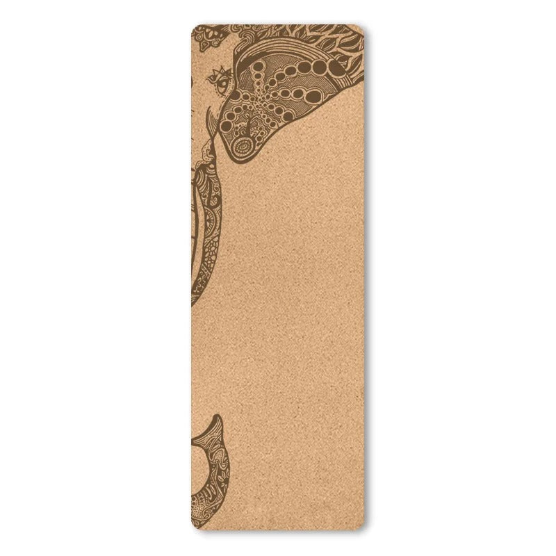 Natural Cork TPE Printed Yoga Mat Non-slip Esterilla Yoga Sweat-absorbing Home Fitness Pad Gymnastics Pilates Mats With Bag