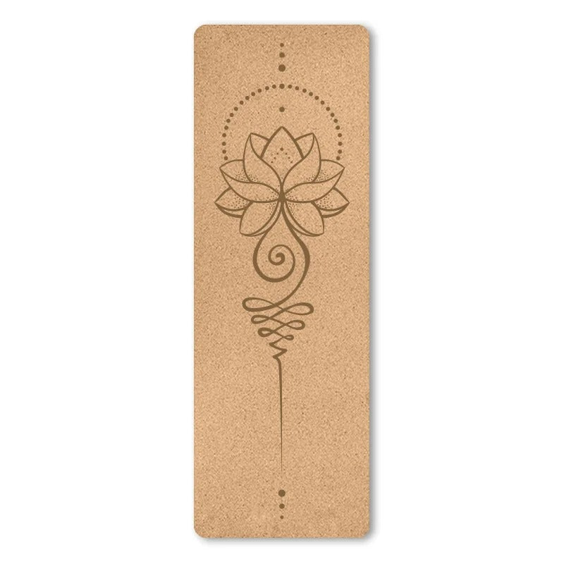 Natural Cork TPE Printed Yoga Mat Non-slip Esterilla Yoga Sweat-absorbing Home Fitness Pad Gymnastics Pilates Mats With Bag